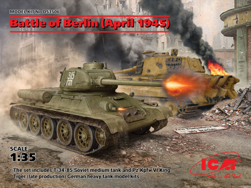 Битва за Берлин (апрель 1945 г.) (T-34-85, King Tiger), 1:35, (DS3506)