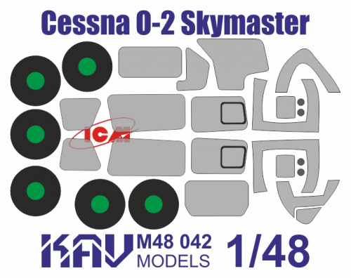 Окрасочная маска на Cessna O-2 Skymaster (ICM), 1:48