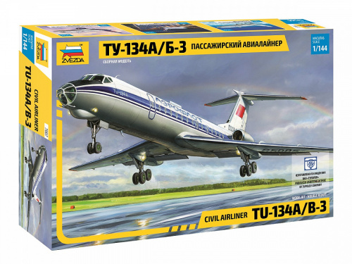 Пассажирский авиалайнер Ту-134А/Б-3, 1:144