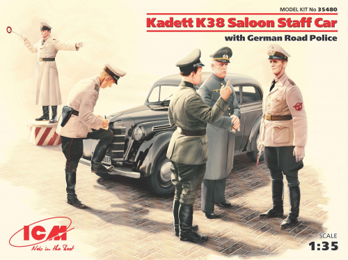 Kadett K38 седан, с Германской дорожной полицией 1:35, (35480)
