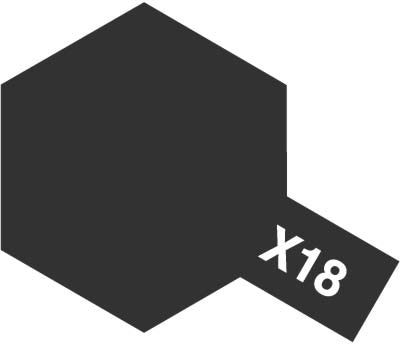 Краска акрил. X-18 Semi Gloss Black (10 мл)