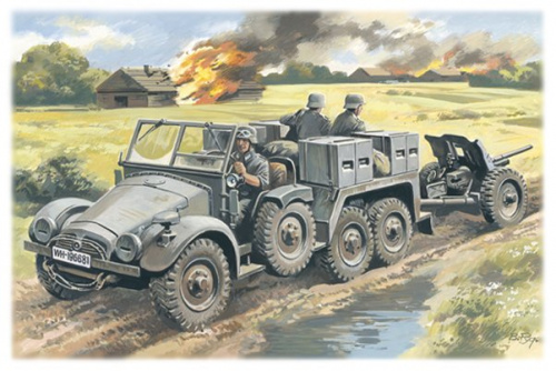 Германский легкий тягач Krupp L2H143 Kfz69 с пушкой Рас 36, 1:72, [72461]