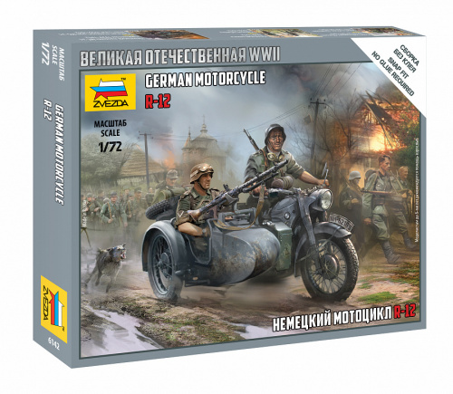 Немецкий мотоцикл R-12, 1:72, [6142]