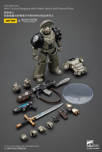 Iron Warriors, MKVI Tactical Sergeant with Power Sword and Plasma Pistol, 1:18, [JT01758]