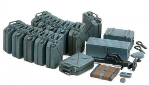 Немецкие 20-л канистры (12шт), ящики (2шт), домкрат и др, 1/35