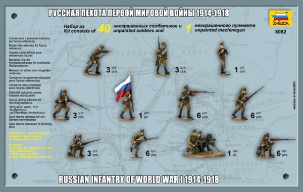 Русская пехота Первой мировой войны 1914-1918 г., 1:72