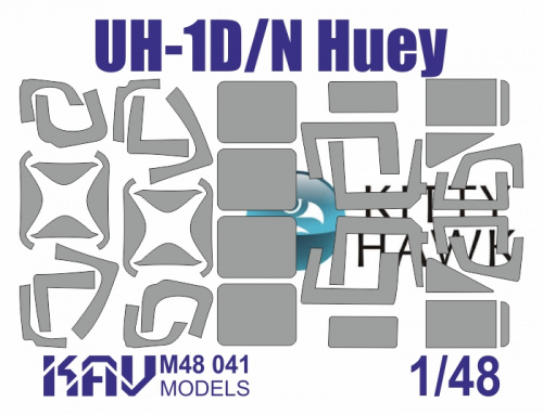 Окрасочная маска на UH-1D/N (Kitty Hawk/Zimi), 1:48