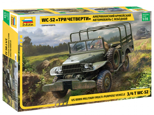 Американский армейский автомобиль WC-52 "Три четверти" с лебедкой, 1:35
