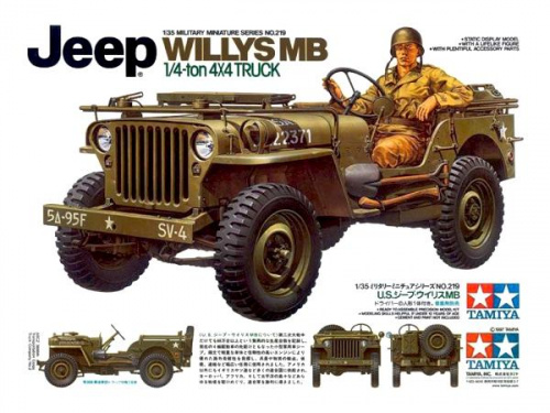 Американский 1/4-тонный джип 4х4 WILLYS MB (2 варианта сборки) и 1 фигурой водителя, [35219]