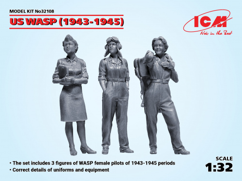 Летчицы на службе ВВС США (1943-1945 г.) (3 фигуры), 1:32, (32108)