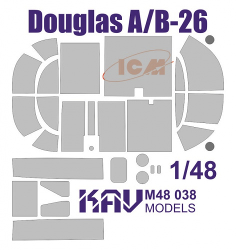 Окрасочная маска на Douglas A/B-26 (ICM), 1:48