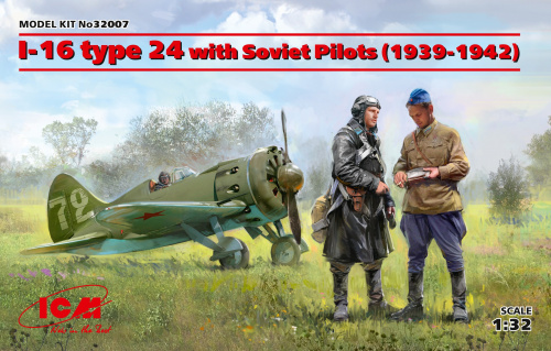 И-16 тип 24 с советскими пилотами (1939-1942 г.), 1:32, (32007)
