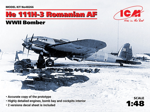 He 111H-3 ВВС Румынии, Бомбардировщик II МВ, 1:48, (48266)