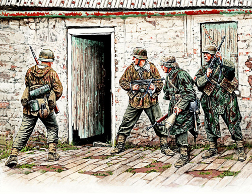 Фигуры Немецкая пехота в Западной Европе. 1944-1945г, 1:35, (MB3584)