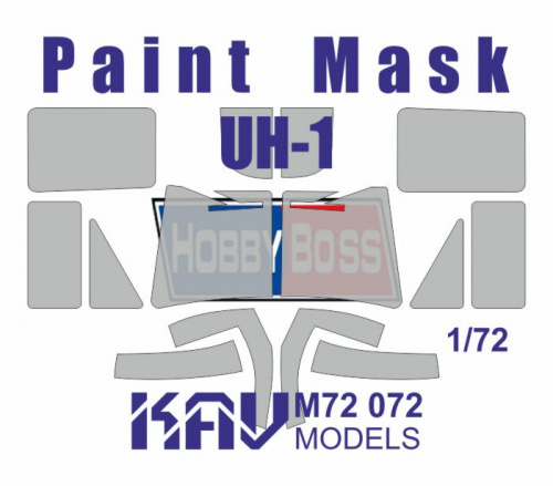 Окрасочная маска на UH-1 (Hobby Boss), 1:72