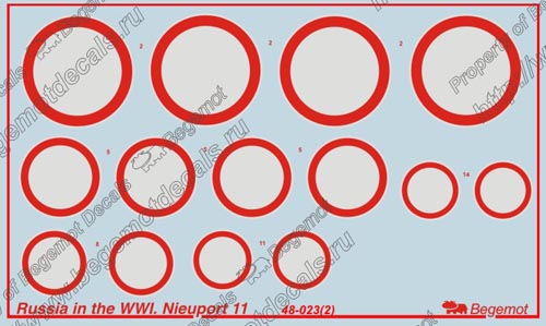 Деколь для Ньюпор-11 в ПМВ, 1/48