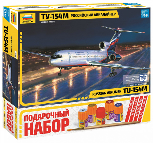 Российский авиалайнер ТУ-154М, 1:144 (ПН)