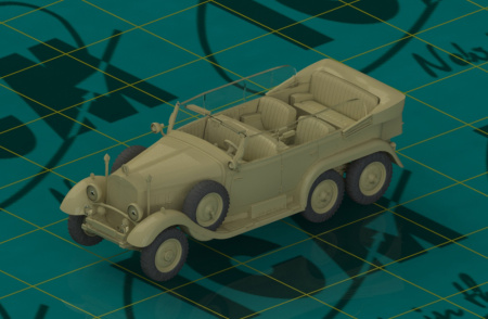 Германский автомобиль G4 (производства 1935 г.), ІІ МВ (сборка без клея), 1:72, (72471)