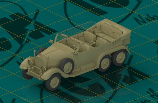 Германский автомобиль G4 (производства 1935 г.), ІІ МВ (сборка без клея), 1:72, (72471)