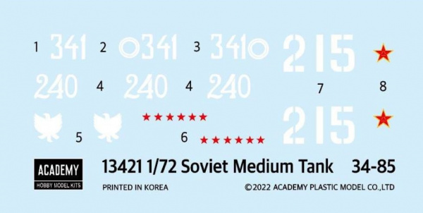 Танк Soviet Medium Tank T-34-85 (1:72)