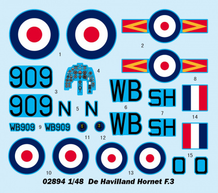 Британский многоцелевой истребитель De Havilland Hornet F.3, 1:48, [02894]