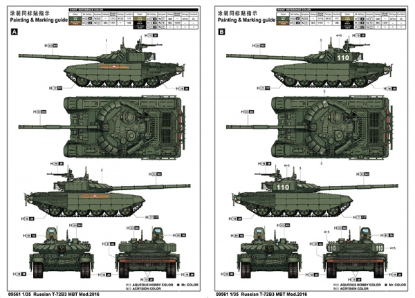 Российский танк Т-72Б3, 1:35, [09561]