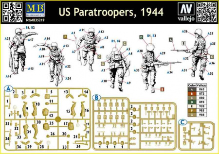 Американские парашютисты, 1944, 1:35, (MB35219)