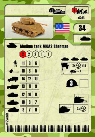 Американский средний танк "Шерман" М4А2, 1:100