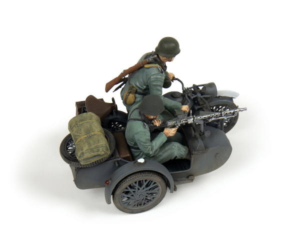 Немецкий мотоцикл Zündapp K800 с коляской и экипажем, 1:35, [3717]