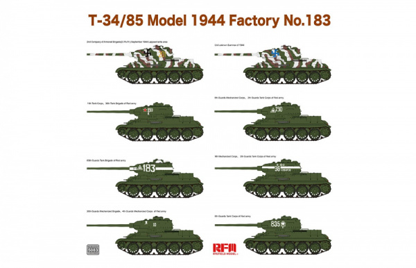 Советский танк Т-34/85 обр.1944 г., завод №183, 1:35, [RM5083]
