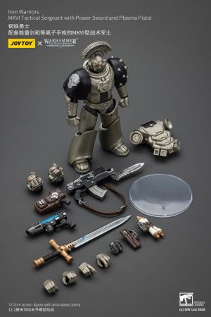 Iron Warriors, MKVI Tactical Sergeant with Power Sword and Plasma Pistol, 1:18, [JT01758]