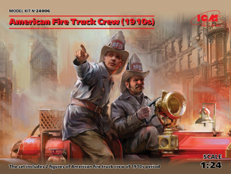 Экипаж американской пожарной машины (1910-е г.г.), 1:24, (24006)