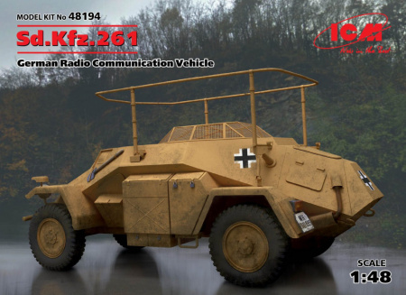 Sd.Kfz.261, Германский бронеавтомобиль радиосвязи ІІ МВ, 1:48, (48194)