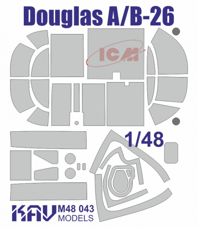 Окрасочная маска на Douglas A/B-26 (ICM) расширенный набор, 1:48