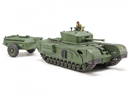 Английский танк CHURCHILL MK.VII Crocodile, с фигурой командира, 1/48