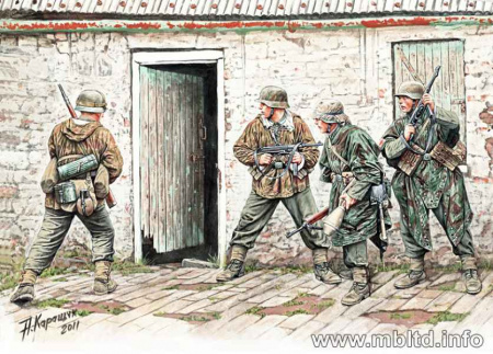Фигуры Немецкая пехота в Западной Европе. 1944-1945г, 1:35, (MB3584)