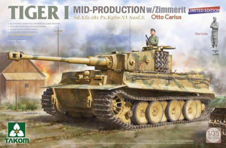 Немецкий танк Tiger I (средний) с Zimmerit,1:35, [2200]