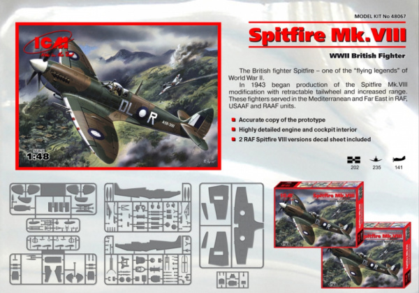 Спитфайр Mk. VIII, ВВС Великобритании, 1:48, (48067)