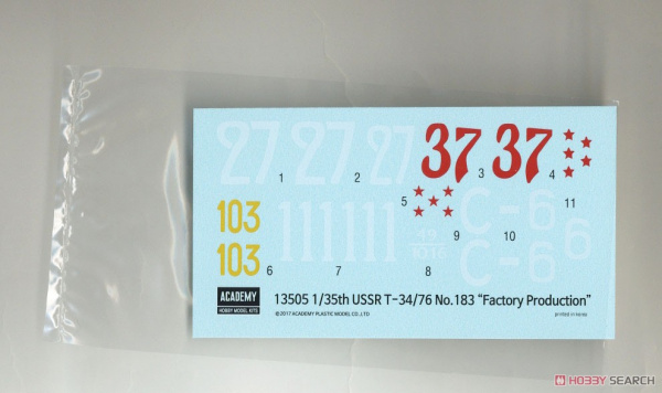 Танк USSR T-34/76 "No.183 Factory Production" (1:35)