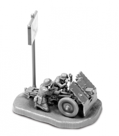 Немецкое 75-мм пехотное орудие с расчетом, 1:72, [6156]