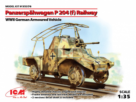 Panzerspähwagen P 204 (f) железнодорожный, Германский бронеавтомобиль ІІ МВ, 1:35, (35376)