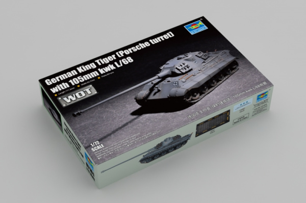 Немецкий тяжелый танк King Tiger (Porsche turret) с 105-мм орудием kwk L/68, 1:72, [07161]