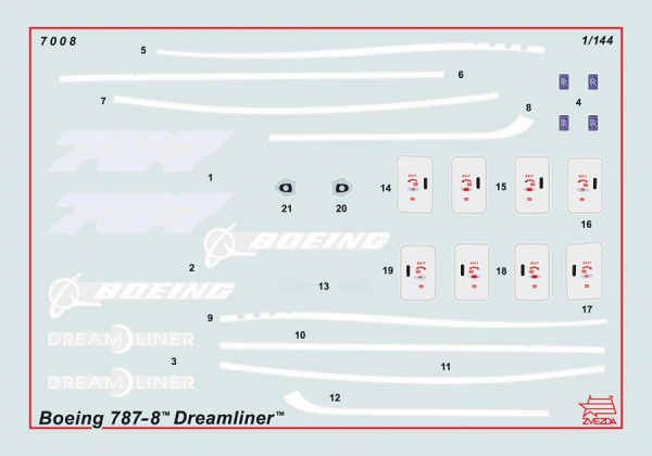 Пасс. авиалайнер "Боинг 787-8" Дримлайнер, 1:144
