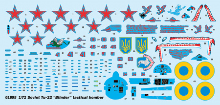 Советский тактический бомбардировщик Ту-22 "Блиндер", 1:72, [01695]