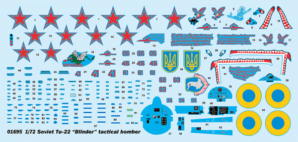 Советский тактический бомбардировщик Ту-22 "Блиндер", 1:72, [01695]
