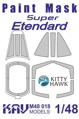 Окрасочная маска на остекление Super Etendard (Kitty Hawk), 1:48