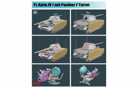Немецкий танк Pz.Kpfw.IV J с башней Panther F, 1:35, [RM5068]