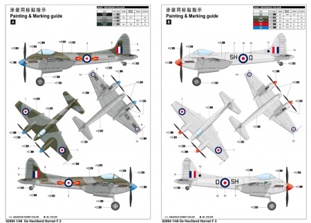Британский многоцелевой истребитель De Havilland Hornet F.3, 1:48, [02894]