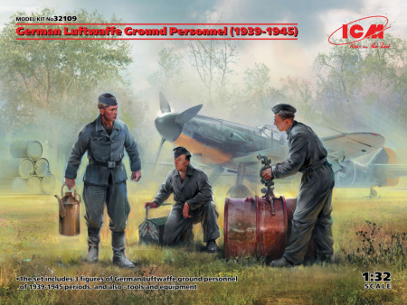 Наземный персонал Люфтваффе (1939-1945) (3 фигуры), 1:32, (32109)