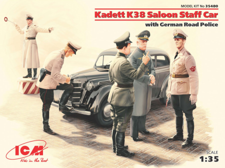 Kadett K38 седан, с Германской дорожной полицией 1:35, (35480)